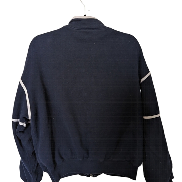 Vintage St. John Sport by Marie Gray navy bomber jacket with white trim M - Picture 7 of 16